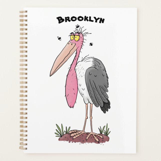 Funny marabou stork cartoon planner (Front)