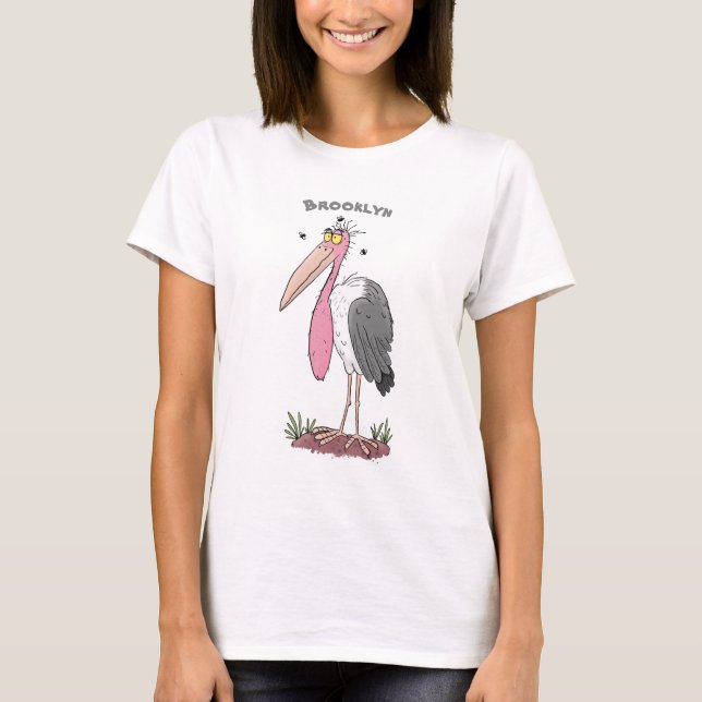Funny marabou stork cartoon T-Shirt (Front)