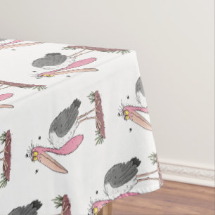Funny marabou stork cartoon tablecloth