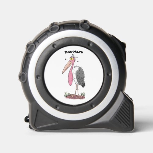 Funny marabou stork cartoon tape measure