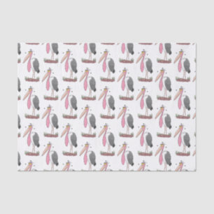 Funny marabou stork cartoon tissue paper