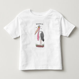 Funny marabou stork cartoon toddler t-shirt