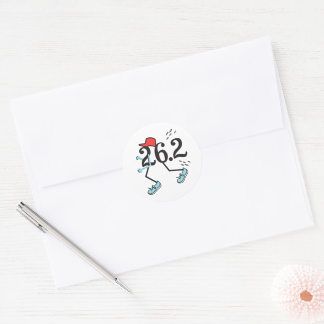 Funny Marathon 26.2 © Runner themed Stickers (Envelope)