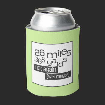 Funny Marathon 26 Miles 385 Yards Running Themed Can Cooler by BiskerVille at Zazzle