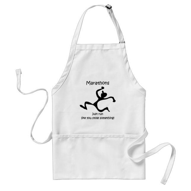 Funny marathon adult apron (Front)