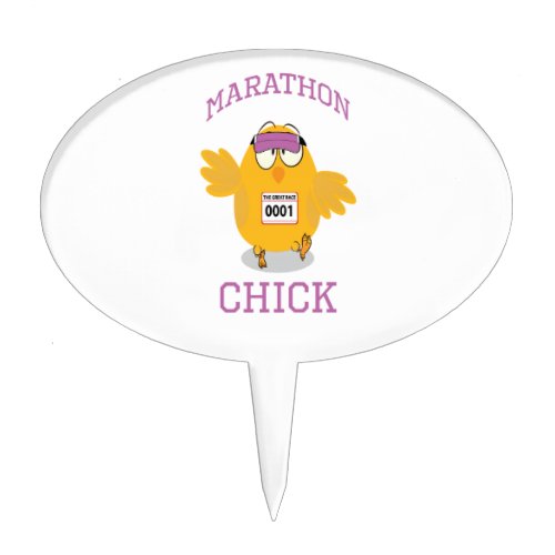 Funny Marathon Chick Cake Topper