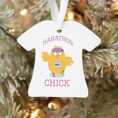 Funny Marathon Chick Ornament