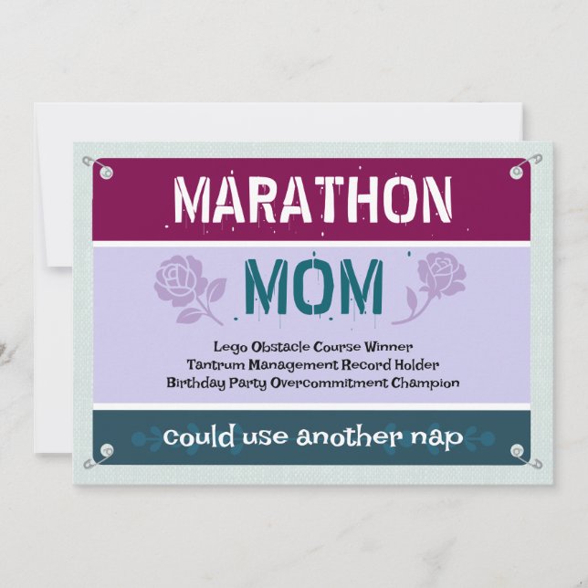 Funny Marathon Mom Could Use A Nap Mother's Day Card (Front)