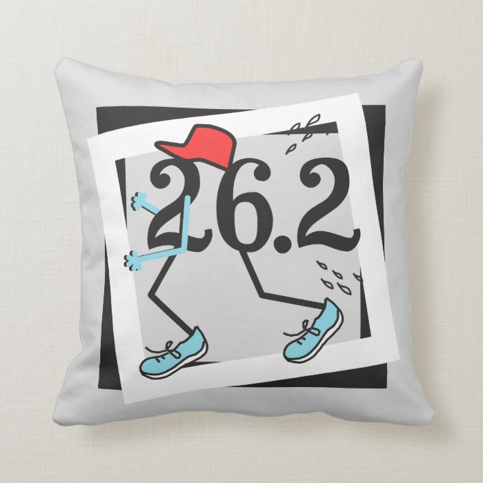 Funny Marathon Runner 26.2   Gifts for Runners Pillow