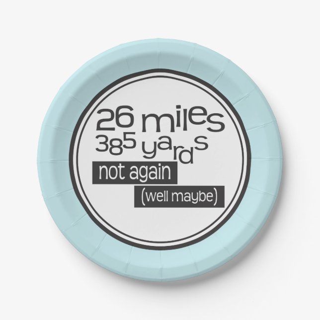 Funny Marathon Runner 26 miles 385 yards Paper Plates (Front)