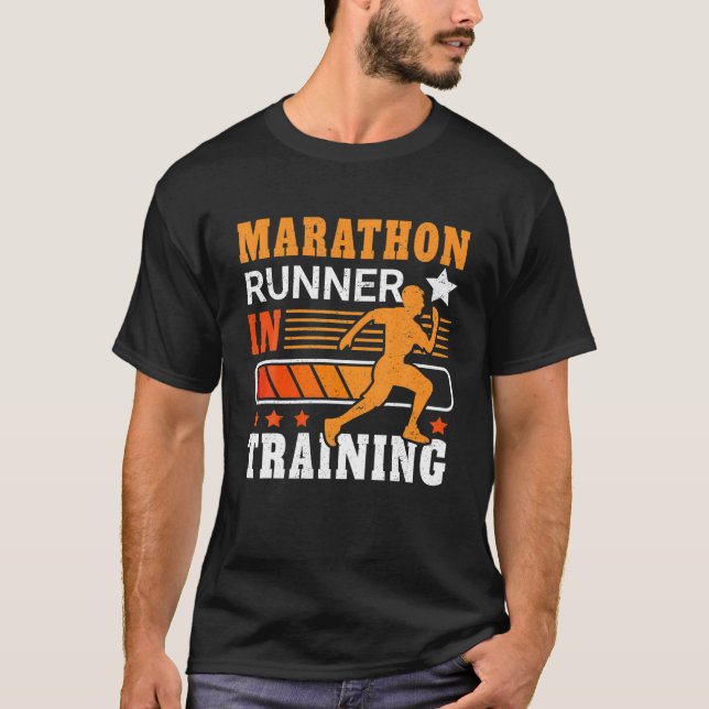 Funny Marathon Runner Art Men Women Marathon Runni T-Shirt (Front)