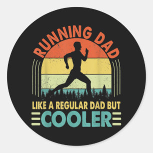 Funny Marathon Runner Father's Day Classic Round Sticker