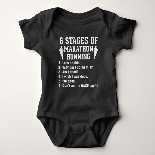 Funny Marathon Runner Quote Athlete Running Baby Bodysuit (Front)