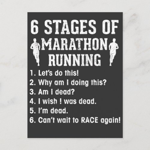 Funny Marathon Runner Quote Athlete Running Postcard