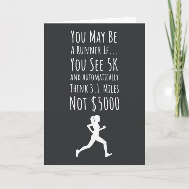Funny Marathon Running Cards Humor Fitness Runner (Front)