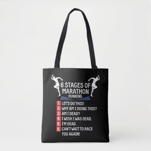 Funny Marathon Running Humor Runner Marathoner Tote Bag