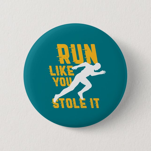 Funny Marathon Running Jogging Workout Exercise Button (Front)