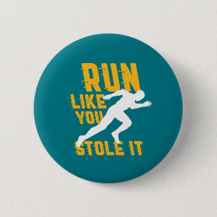 Funny Marathon Running Jogging Workout Exercise Button