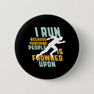 Funny Marathon Running Jogging Workout Exercise Button