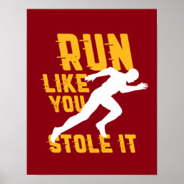 Funny Marathon Running Jogging Workout Exercise Poster