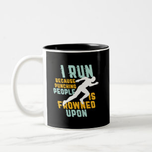 Funny Marathon Running Jogging Workout Exercise Two-Tone Coffee Mug