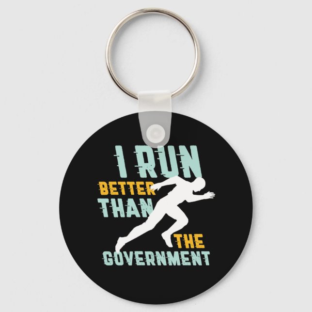 Funny Marathon Running Jogging Workout Runner Keychain (Front)