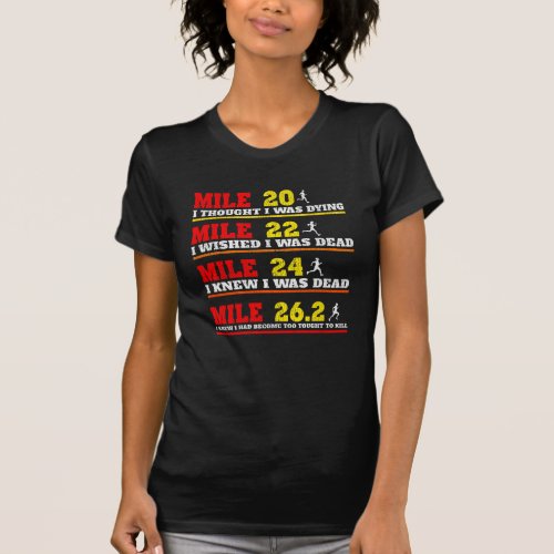 Funny Marathoner Runner Thoughts Running Joke T_Shirt