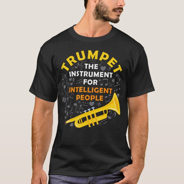 Funny Marching Band Jazz Trumpet Brass Player Humo T-Shirt (Front)