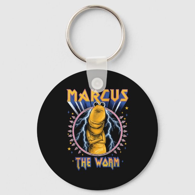 Funny Marcus The Worm Heavy Rock Rockworm Humor Me Keychain (Front)