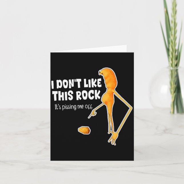 Funny Marcus The Worm Meme I Don't Like This Rock  Card (Front)