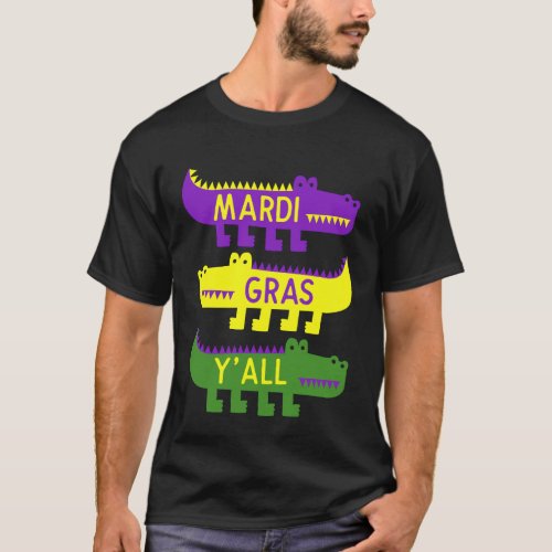 Funny Mardi Gras Animal Gator Carnival Costume T_Shirt