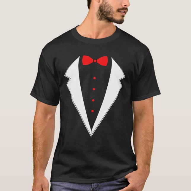 Funny Mardi Gras Bow Tie Costume T-Shirt (Front)