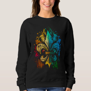 Funny Mardi Gras Carnival parade with beads party Sweatshirt