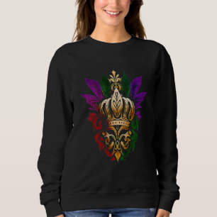 Funny Mardi Gras Carnival parade with beads party Sweatshirt