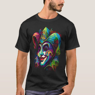 Funny Mardi Gras Carnival parade with beads party  T-Shirt