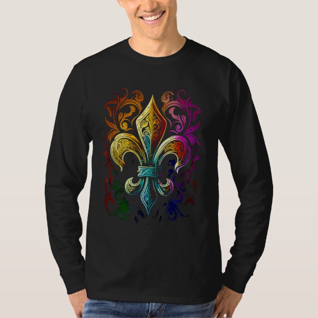 Funny Mardi Gras Carnival parade with beads party  T-Shirt (Front)
