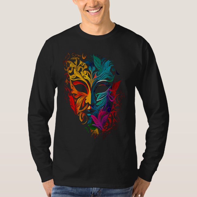 Funny Mardi Gras Carnival parade with beads party  T-Shirt (Front)