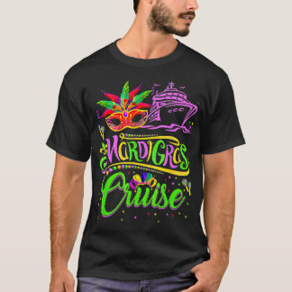 Funny Mardi Gras Cruise Cruising Mask Cruise Ship  T-Shirt
