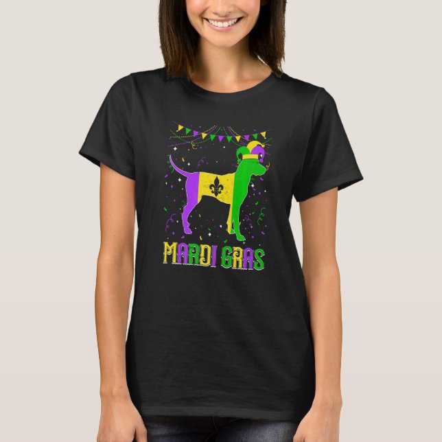 Funny Mardi Gras Dalmatian Dog Dad Mom Mardi Gras  T-Shirt (Front)