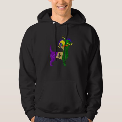 Funny Mardi Gras Dog Chihuahua Jester Hat Beads Do Hoodie