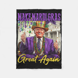 Funny Mardi Gras Donald Trump Mardi Gras American  Fleece Blanket