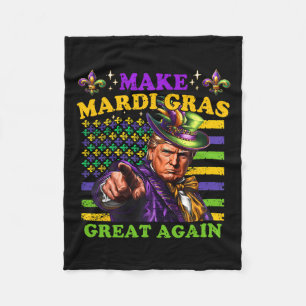 Funny Mardi Gras Donald Trump Mardi Gras American  Fleece Blanket