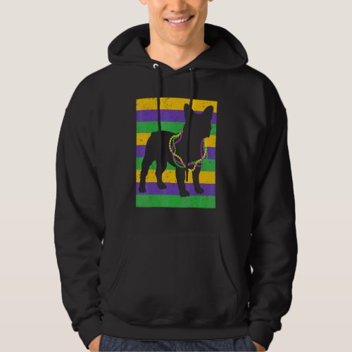 Funny Mardi Gras French Bulldog Beads And Jester H Hoodie