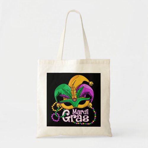 Funny Mardi Gras Mardi Gras 2023 Beads Mask Feathe Tote Bag