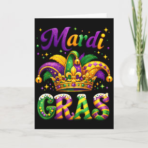 Funny Mardi Gras Parade Outfit Jester Hat Men Wome Card