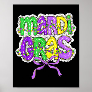 Funny Mardi Gras Parade Outfit Jester Hat Men Wome Poster