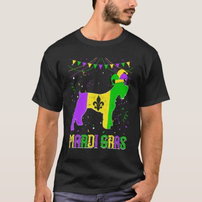 Funny Mardi Gras Schnauzer Dog Dad Mom Mardi Gras T-Shirt