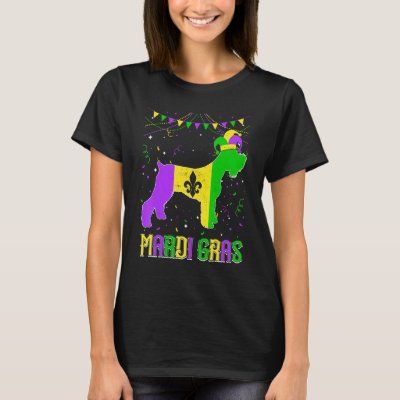 Funny Mardi Gras Schnauzer Dog Dad Mom Mardi Gras T-Shirt