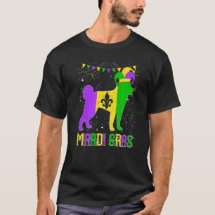 Funny Mardi Gras Shiba Inu Dog Dad Mom Mardi Gras T-Shirt