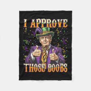 Funny Mardi Gras Usa I Approve Those Breast  Fleece Blanket